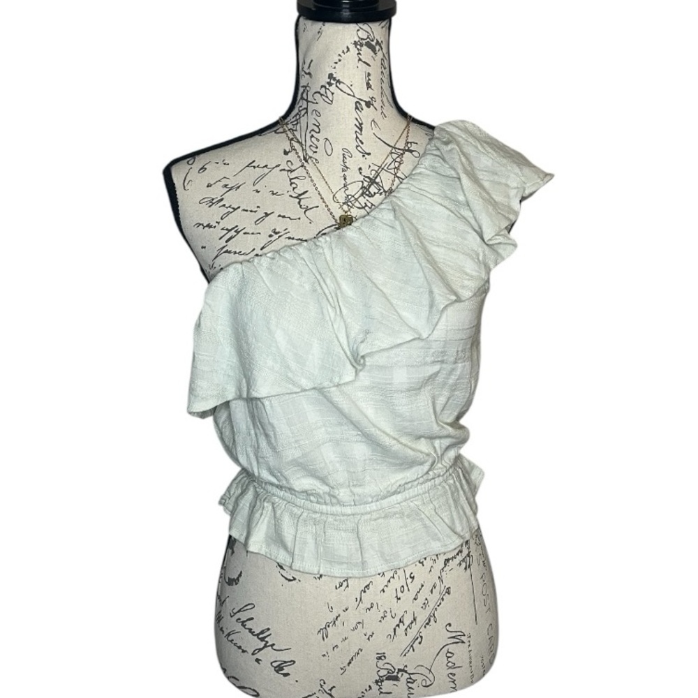 AE Ruffle One Shoulder Crop XSmall